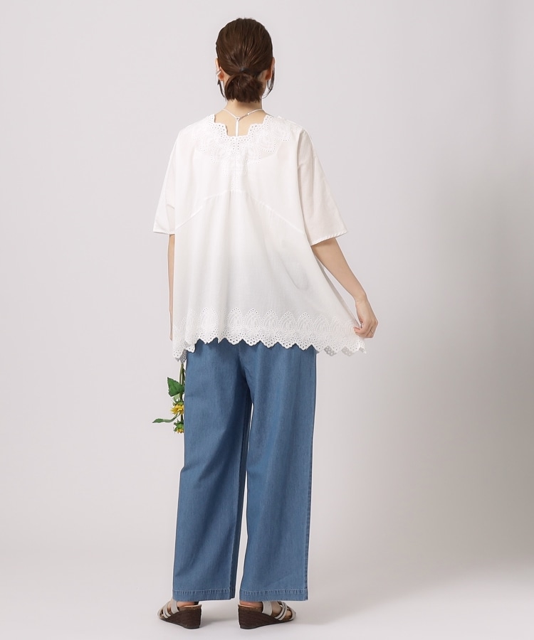 シューラルー(SHOO・LA・RUE)の【洗える】大人の柔らかデニムワイドパンツ5