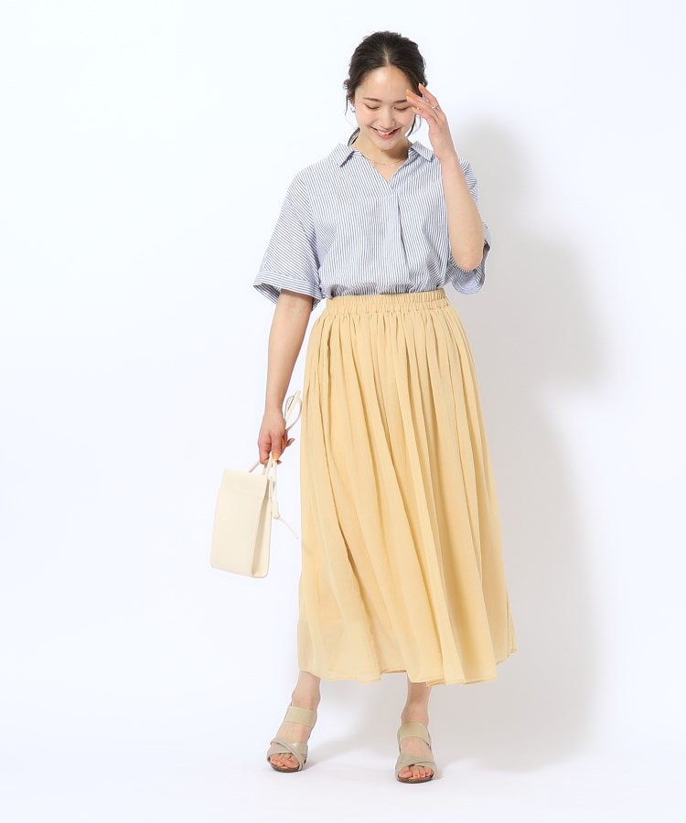 シューラルー(SHOO・LA・RUE)の【歩くたび揺れる】上品な透け感カラーボイルスカート19
