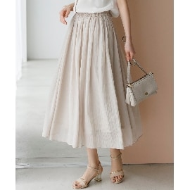 SHOO・LA・RUE/【歩くたび揺れる】上品な透け感カラーボイルスカート/マキシ・ロングスカート