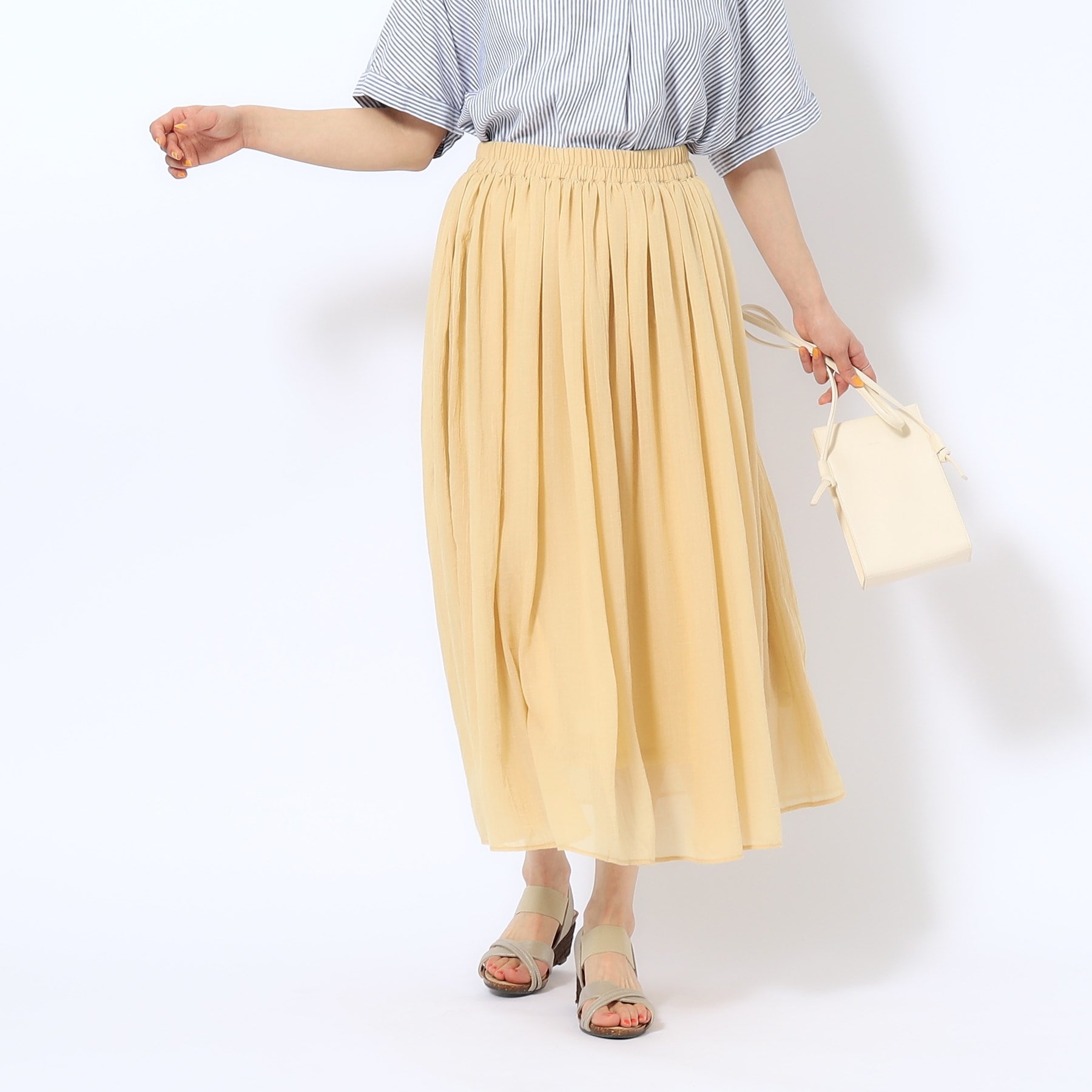 シューラルー(SHOO・LA・RUE)の【歩くたび揺れる】上品な透け感カラーボイルスカート17