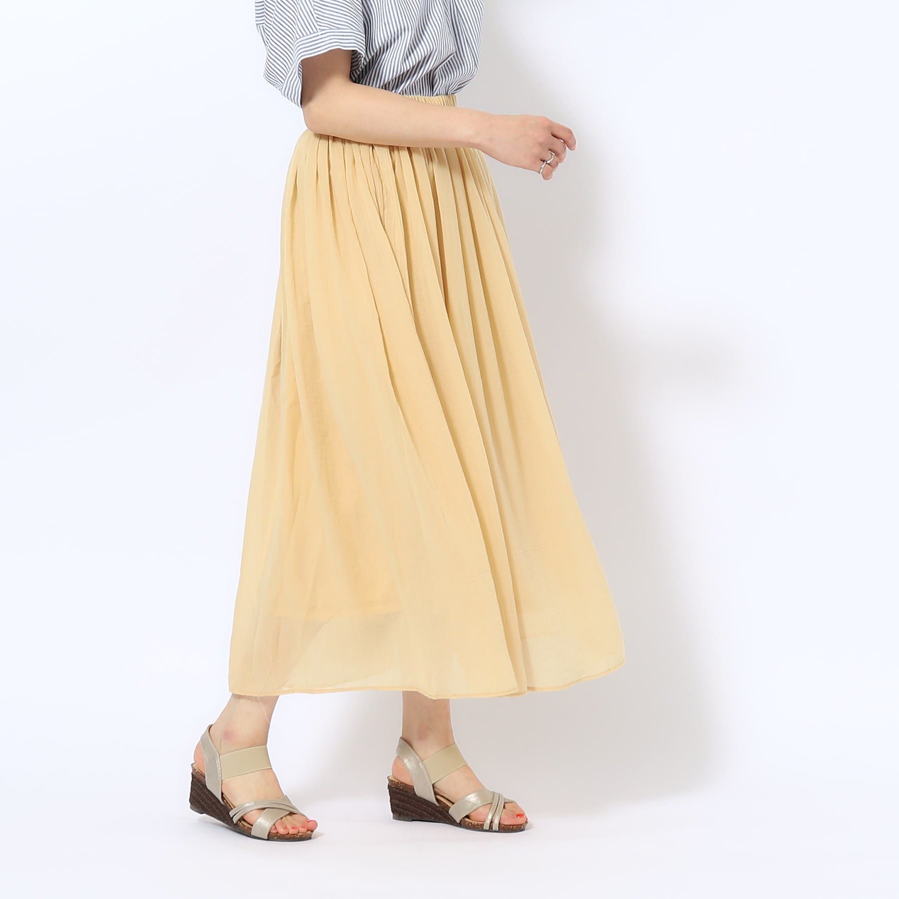 シューラルー(SHOO・LA・RUE)の【歩くたび揺れる】上品な透け感カラーボイルスカート18