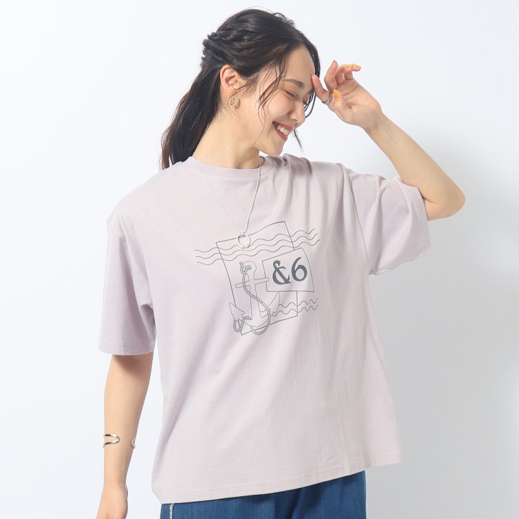 シューラルー(SHOO・LA・RUE)の【洗える/プチプラ/綿100％】グラフィック半袖ゆるTシャツ Ｔシャツ