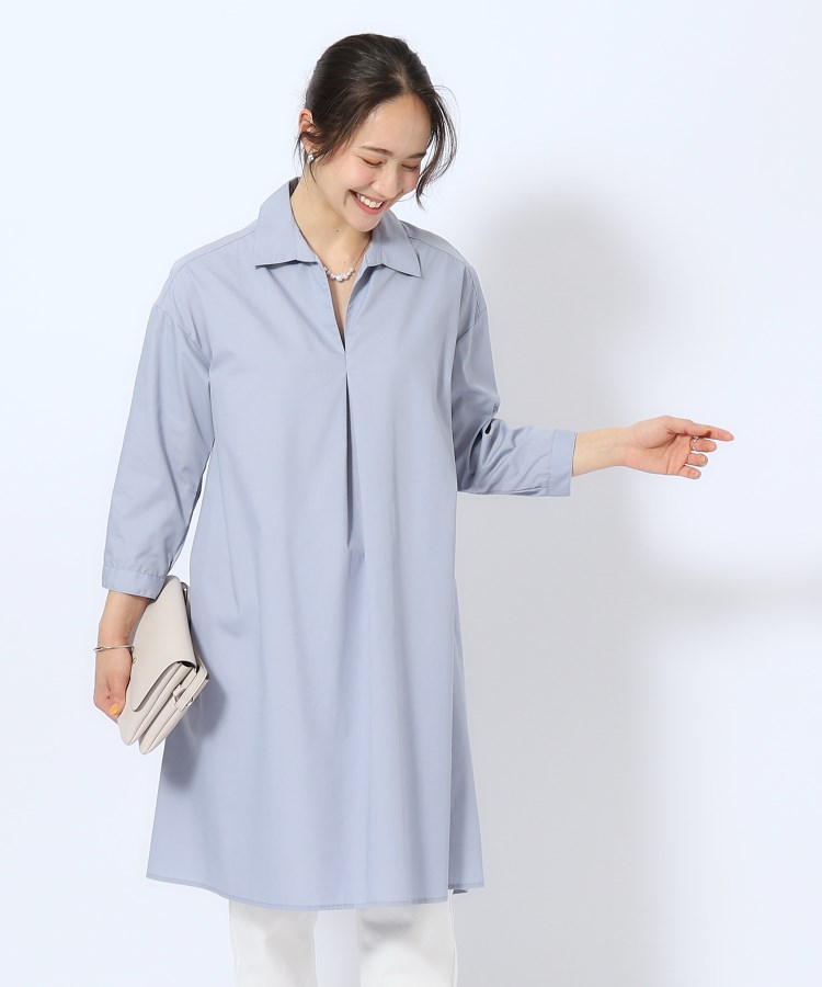 エシカルチュニックスキッパーシャツワンピース(チュニック エシカルチュニックスキッパーシャツワンピース(チュニック