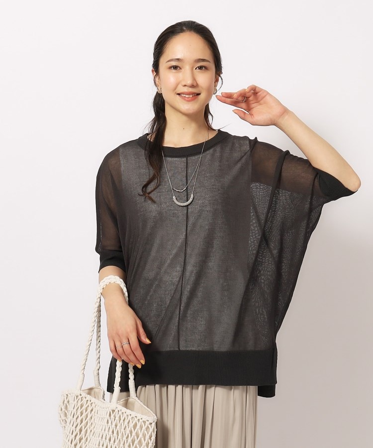 シューラルー(SHOO・LA・RUE)の【洗える/2点セット】大人の透け感 シアードルマンニット＋インナータンクトップ5