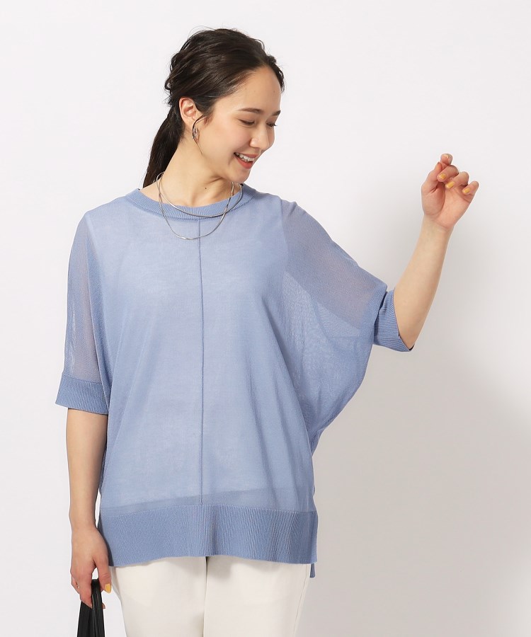 シューラルー(SHOO・LA・RUE)の【洗える/2点セット】大人の透け感 シアードルマンニット＋インナータンクトップ9