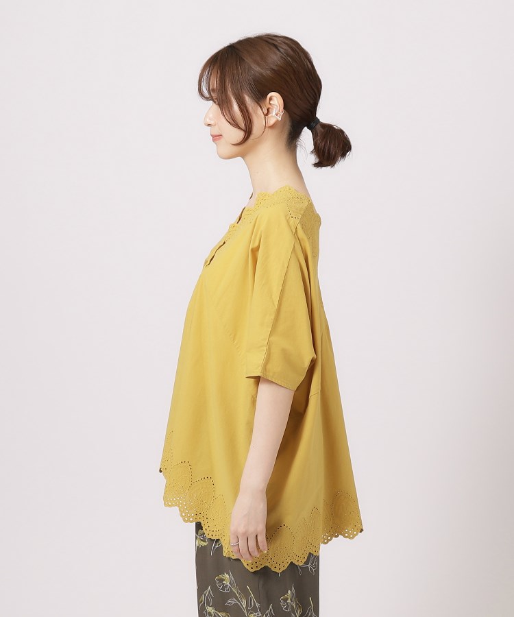シューラルー(SHOO・LA・RUE)の【体型カバー/コットン100%】5分袖 スカラップレース刺繍ブラウス26