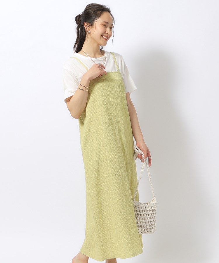2点セット】ふくれジャカードキャミワンピース+Tシャツ(キャミ 2点セット】ふくれジャカードキャミワンピース+Tシャツ(キャミ