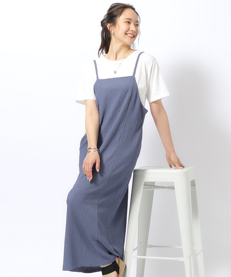 2点セット】ふくれジャカードキャミワンピース+Tシャツ(キャミ 2点セット】ふくれジャカードキャミワンピース+Tシャツ(キャミ