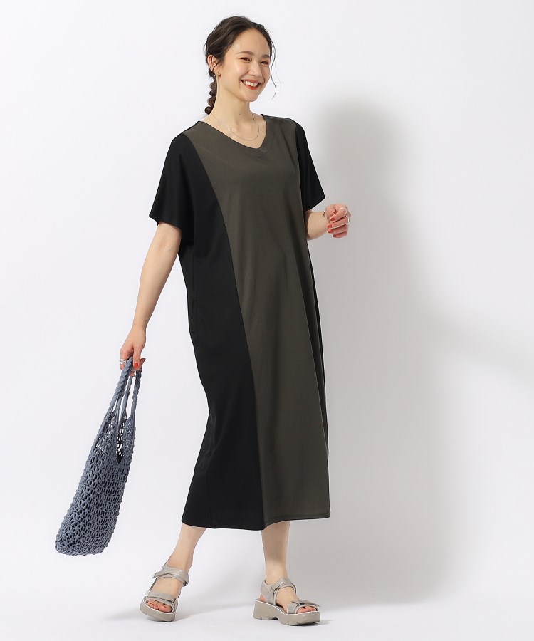 シューラルー(SHOO・LA・RUE)の【洗える】サッと着るだけでパッと決まる 切り替えカノコ ワンピース1