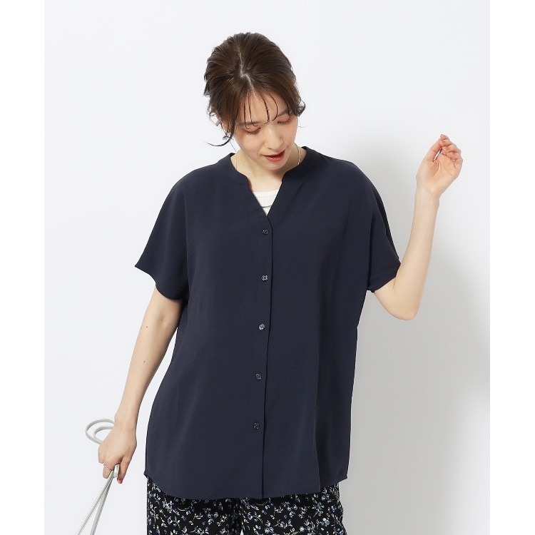 シューラルー(SHOO・LA・RUE)の【イージーケア】オンにもオフにも 前あきスキッパーシャツ シャツ・ブラウス