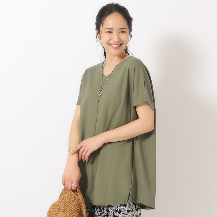 シューラルー(SHOO・LA・RUE)のさらっとゆったり カノコVネックトップス カットソー
