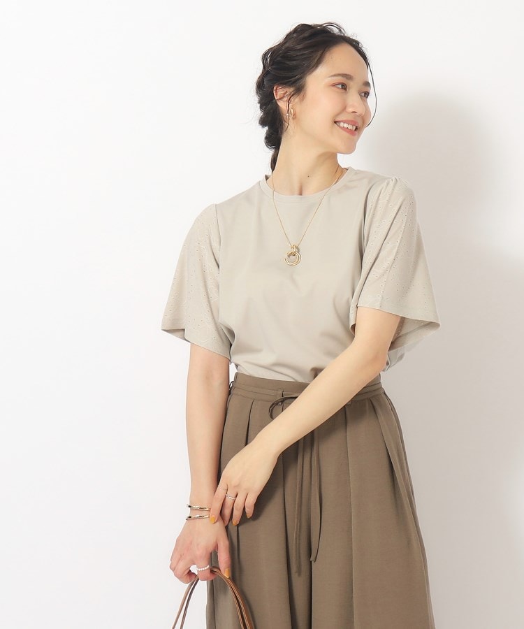 シューラルー(SHOO・LA・RUE)の【洗える】お袖レースTシャツ1