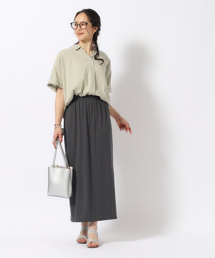 シューラルー(SHOO・LA・RUE)の【ゆるリラックス】大人のラフコーデに ランダムテレコリブイージーナロースカート3