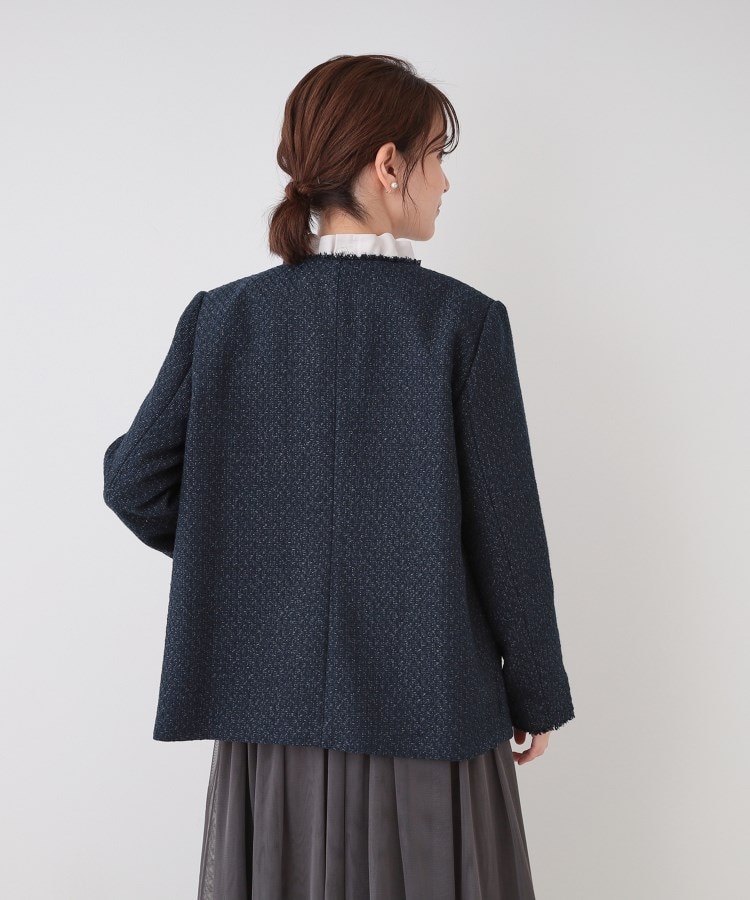 S-3L/セレモニーからデイリーまで】フリンジツイードジャケット S-3L/セレモニーからデイリーまで】フリンジツイードジャケット
