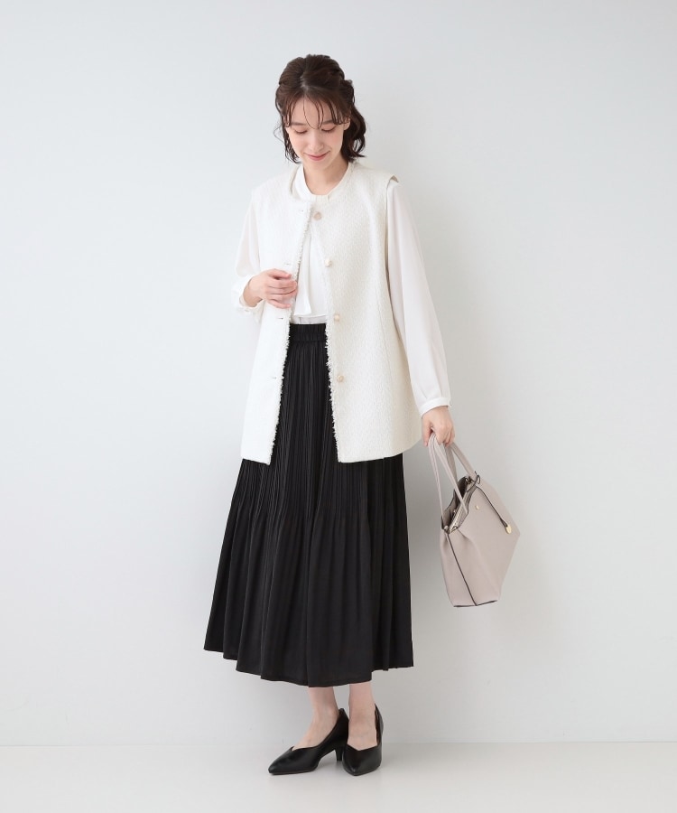 セレモニーにも】ひらりと揺れる上品シルエット サテンプリーツ セレモニーにも】ひらりと揺れる上品シルエット サテンプリーツ