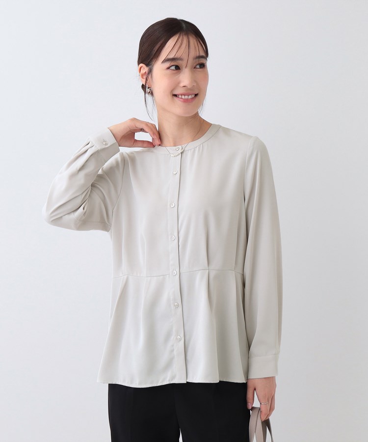 シューラルー(SHOO・LA・RUE)の【S-3L】さらり軽やか インせず決まる ペプラムブラウス5