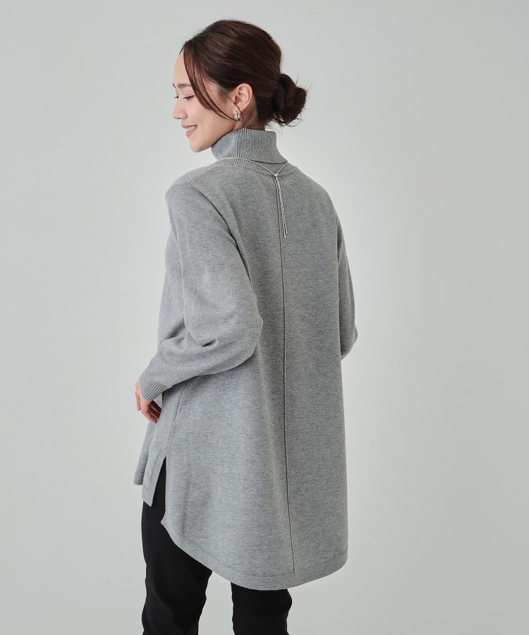 シューラルー(SHOO・LA・RUE)の【洗える/S-LL/体型カバー】もちもちっとしたタッチが心地よい タートルチュニックニット10