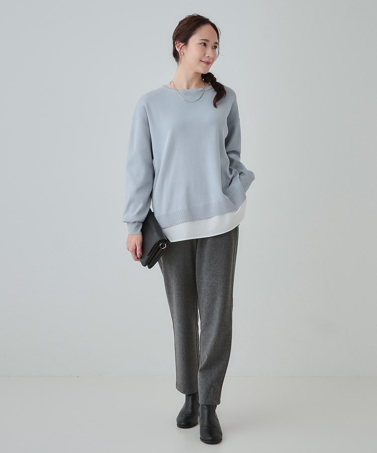 シューラルー(SHOO・LA・RUE)の【洗える】一枚で簡単こなれ見え スポンディッシュ 裾レイヤード風ニット27