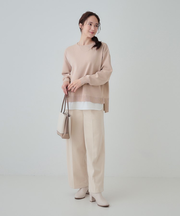 シューラルー(SHOO・LA・RUE)の【洗える】一枚で簡単こなれ見え スポンディッシュ 裾レイヤード風ニット29