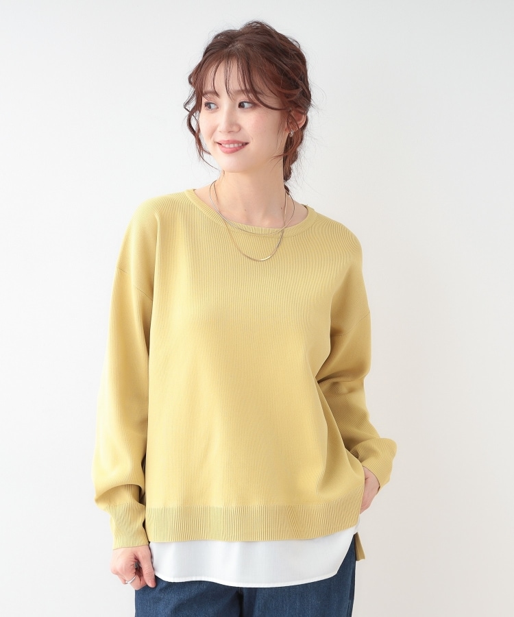 シューラルー(SHOO・LA・RUE)の【洗える】一枚で簡単こなれ見え スポンディッシュ 裾レイヤード風ニット17