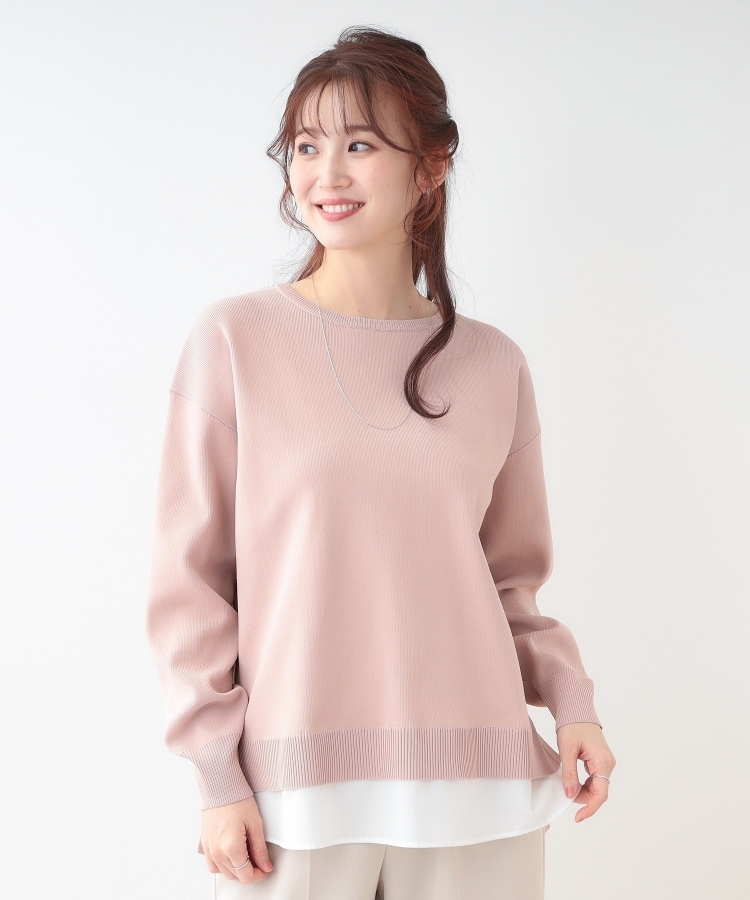 シューラルー(SHOO・LA・RUE)の【洗える】一枚で簡単こなれ見え スポンディッシュ 裾レイヤード風ニット9