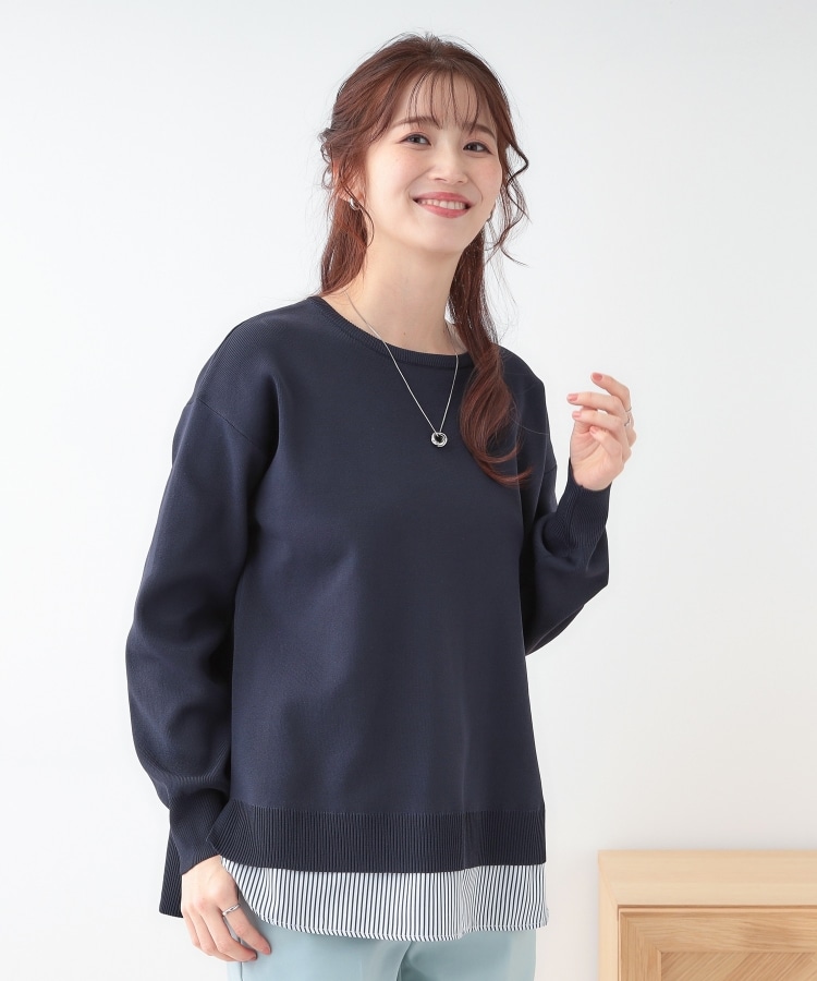 シューラルー(SHOO・LA・RUE)の【洗える】一枚で簡単こなれ見え スポンディッシュ 裾レイヤード風ニット5