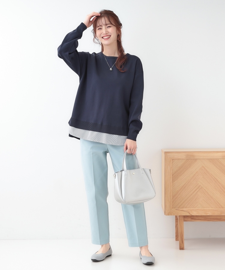 シューラルー(SHOO・LA・RUE)の【洗える】一枚で簡単こなれ見え スポンディッシュ 裾レイヤード風ニット7