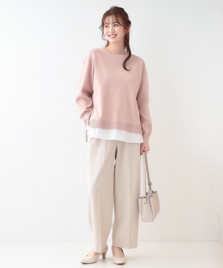 シューラルー(SHOO・LA・RUE)の【洗える】一枚で簡単こなれ見え スポンディッシュ 裾レイヤード風ニット11