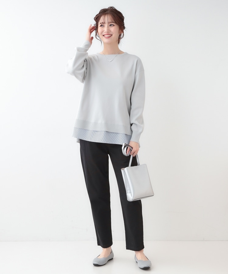 シューラルー(SHOO・LA・RUE)の【洗える】一枚で簡単こなれ見え スポンディッシュ 裾レイヤード風ニット15