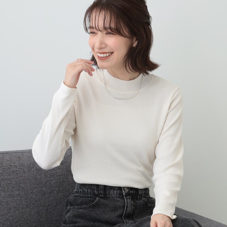 シューラルー(SHOO・LA・RUE)の【S-LL】テレコリブハイネックトップス カットソー