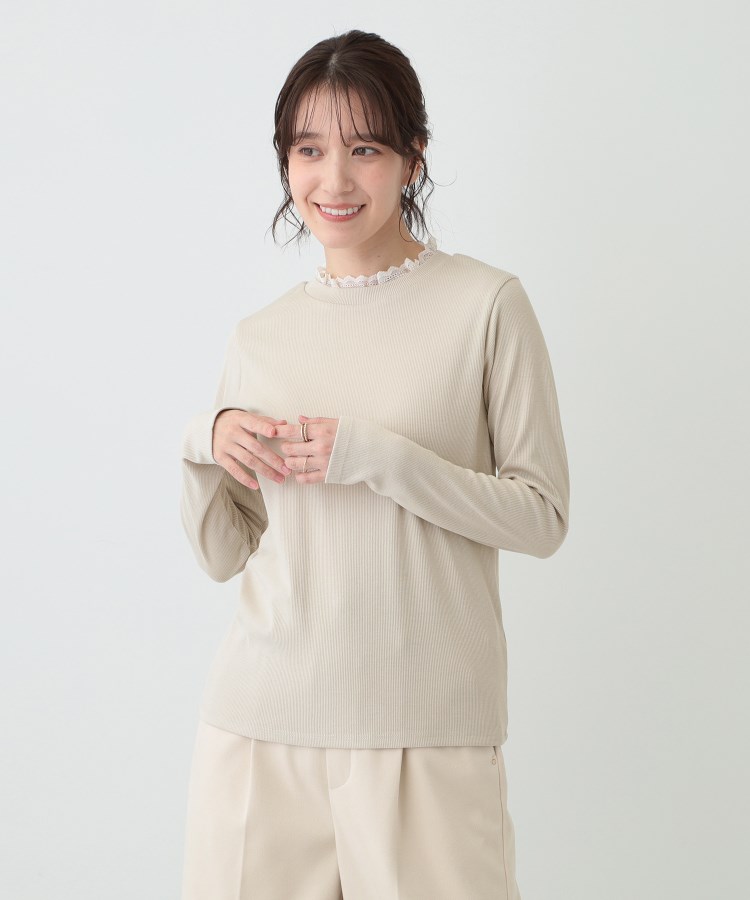 シューラルー(SHOO・LA・RUE)の【S-LL】衿レースハイネックリブトップス9