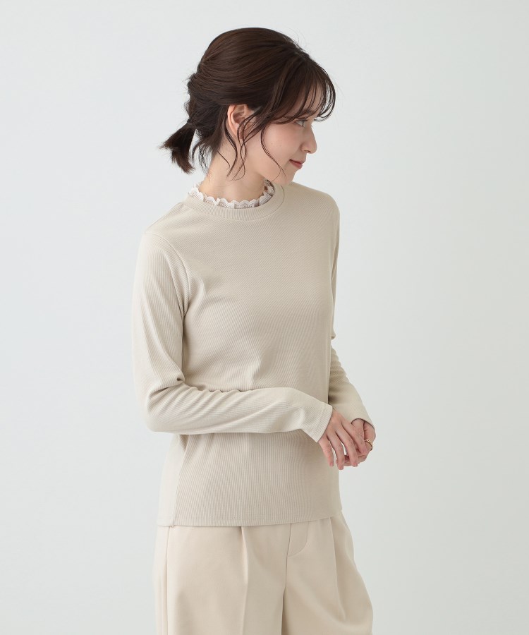 シューラルー(SHOO・LA・RUE)の【S-LL】衿レースハイネックリブトップス10