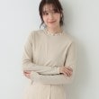シューラルー(SHOO・LA・RUE)の【S-LL】衿レースハイネックリブトップス ライトベージュ(051)