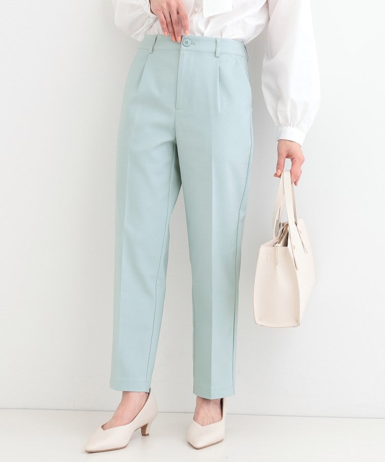シューラルー(SHOO・LA・RUE)の【洗える/SS-3L/美脚シルエット】ソフトスティックパンツ ブルー(091)