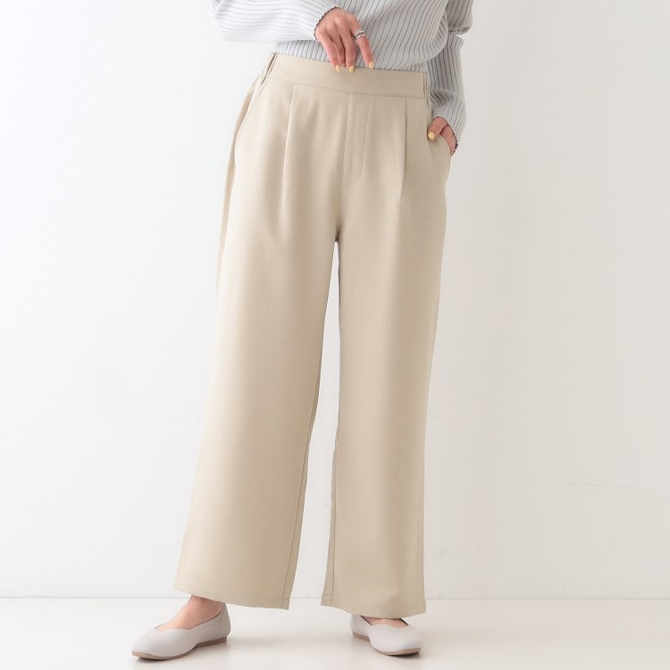 シューラルー(SHOO・LA・RUE)の【洗える/S-LL】大人のきれいめスタイルに ワイドパンツ フルレングスパンツ