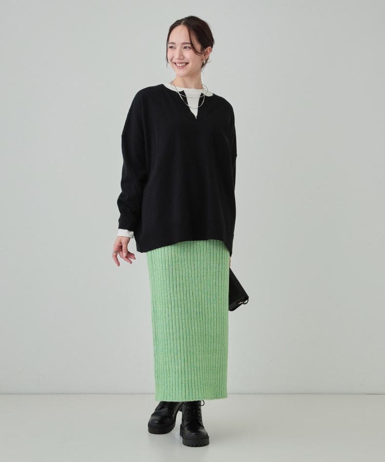 シューラルー(SHOO・LA・RUE)の【洗える】レイヤードコーデも楽しめる もちもちVネックニット7