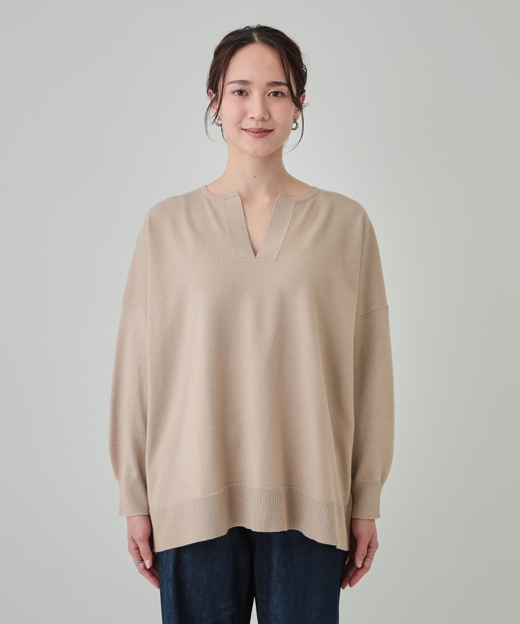 シューラルー(SHOO・LA・RUE)の【洗える】レイヤードコーデも楽しめる もちもちVネックニット13
