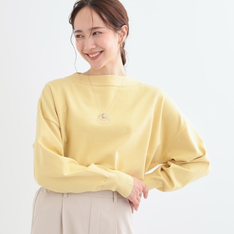 シューラルー(SHOO・LA・RUE)の【洗える/S-LL】インせず着られる もちもちタッチ ボートネックニット ニット/セーター