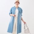 シューラルー(SHOO・LA・RUE)の【洗える/体型カバー】デニム シャツワンピース ブルー(092)