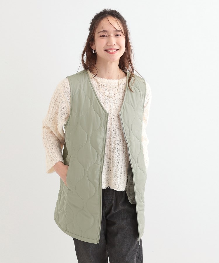 シューラルー(SHOO・LA・RUE)の【撥水/防花粉/S-LL】ライナー付き ミリタリーフーデッドコート19