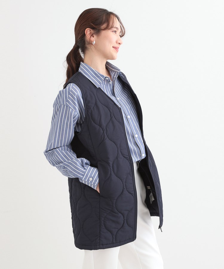 シューラルー(SHOO・LA・RUE)の【撥水/防花粉/S-LL】ライナー付き ミリタリーフーデッドコート4