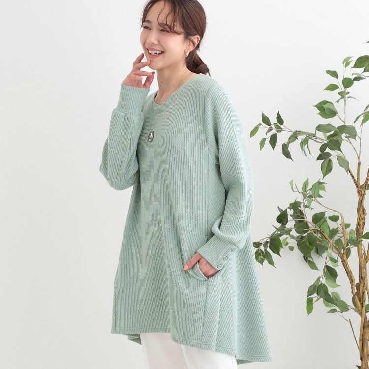 シューラルー(SHOO・LA・RUE)の【洗える/S-LL】ふんわりタッチが癖になる ふくれジャカードチュニック チュニック