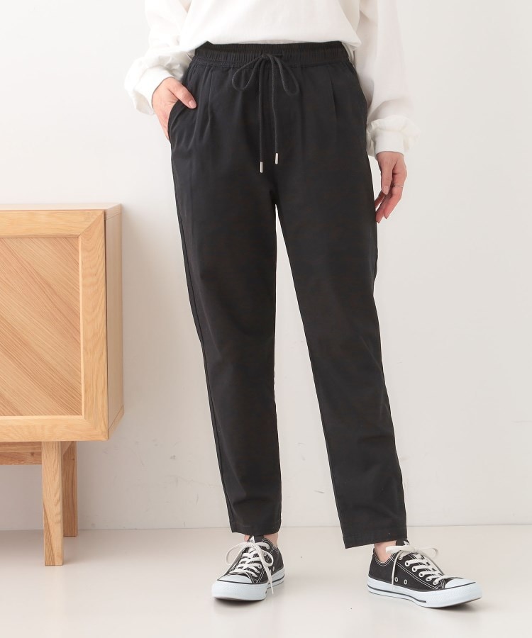 シューラルー(SHOO・LA・RUE)の【洗える/SS-3L/美脚シルエット】綿ストレッチイージーテーパードパンツ1