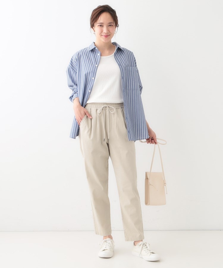 シューラルー(SHOO・LA・RUE)の【洗える/SS-3L/美脚シルエット】綿ストレッチイージーテーパードパンツ11