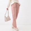 シューラルー(SHOO・LA・RUE)の【洗える/SS-3L/美脚シルエット】綿ストレッチイージーテーパードパンツ ピンク(072)