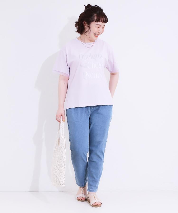 シューラルー(SHOO・LA・RUE)の【洗える/SS-3L/美脚シルエット】アクティブ派のデニム イージーテーパードパンツ41