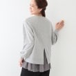 シューラルー(SHOO・LA・RUE)の【洗える/S-LL】一枚でサマ見え 裾チュールレイヤードスウェット グレー(012)
