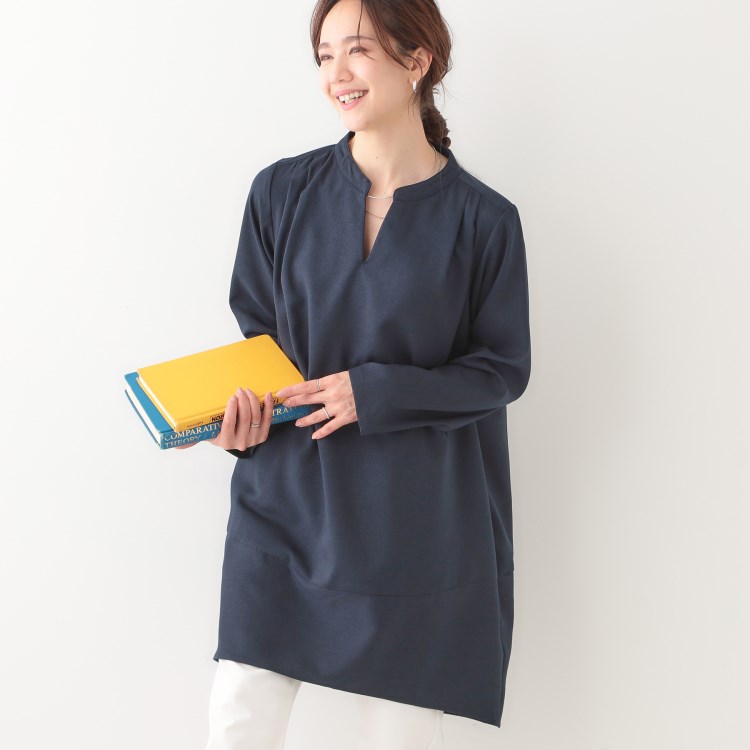 シューラルー(SHOO・LA・RUE)の【体型カバー/洗える】なめらかなタッチが心地よい チュニックワンピース チュニック