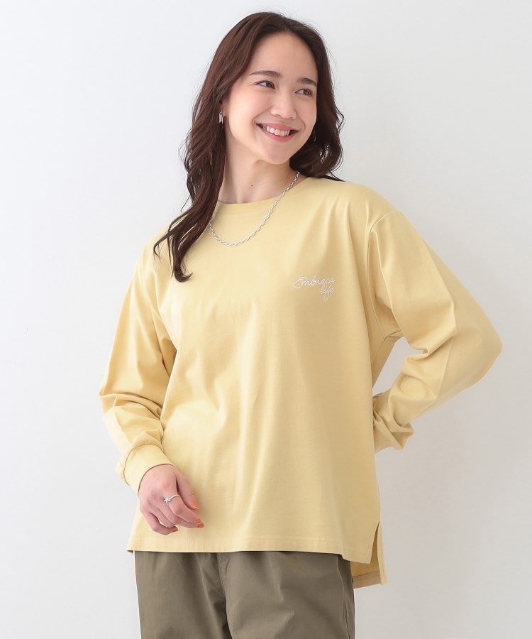 シューラルー(SHOO・LA・RUE)の【洗える/S-LL】一枚でもレイヤードでも グラフィック長袖Tシャツ9