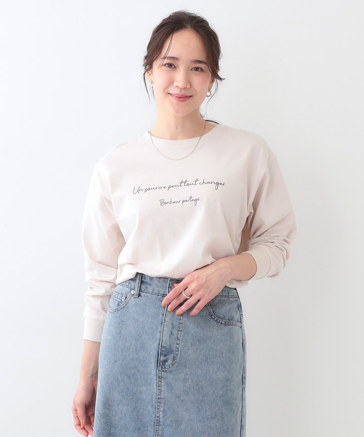 シューラルー(SHOO・LA・RUE)の【洗える/S-LL】一枚でもレイヤードでも グラフィック長袖Tシャツ25